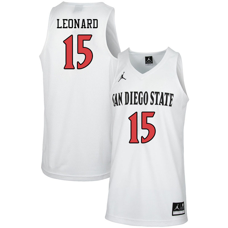 Jordan Brand Men #15 Kawhi Leonard San Diego State Aztecs College Basketball Jerseys-White